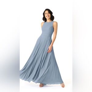 Azazie Lindie bridesmaid dress NWT size A8 dusty blue